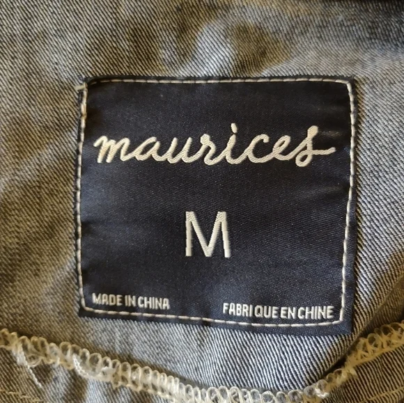 Maurices Woman's Size Medium Jean Denim Vest - Picture 7 of 7